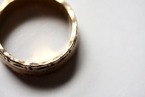 Antique wedding ring, 14K gold filled wedding ban… - image 6