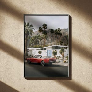 Ford Mustang Palm Springs muurposter print - nostalgisch decor - vintage poster