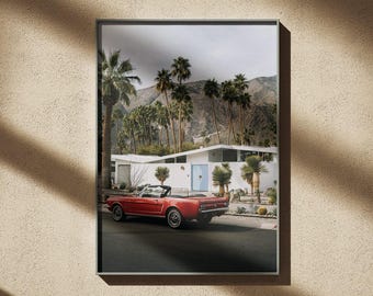 Poster da parete Ford Mustang Palm Springs - Decorazione nostalgica - Poster vintage