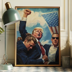 Donald TRUMP VICTORY 2024 Poster – Patriotic Trump MAGA Wall Art – Bold, Inspirational Election Triumph Print for Home or Office Decor A2