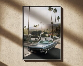 Poster da parete vintage Cadillac di Palm Springs - Decorazione nostalgica - Stampa vintage A2