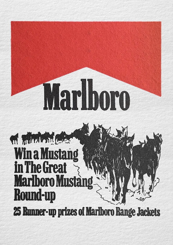 mustang cigarettes Marlboro Mustang Vintage Wall Art Poster - Nostalgic Decor