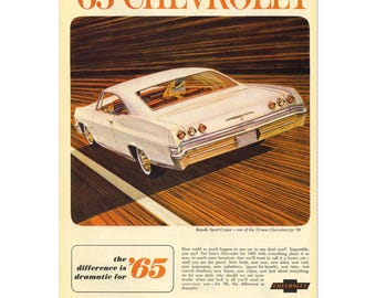 1964 Chevrolet Chevy Impala SS Vintage Print Ad Super Sport Coupe