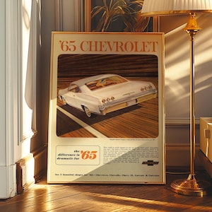 1965 Chevrolet Impala Print Ad Poster - Nostalgic Decor - Vintage Print