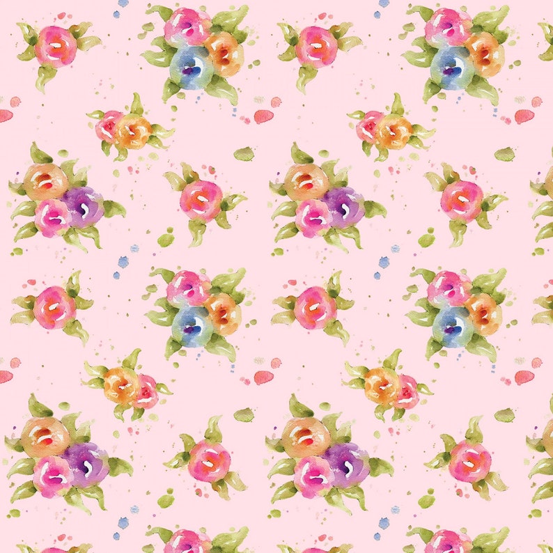 World Art Group Pink Floral # LITD4158-P french bulldog animals yardage P /& B Textiles cut from bolt MY LITTLE Darlings