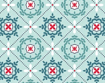 MABON Mosaic in Shallows Aqua by Contempo Studios for Benetex, blue pattern