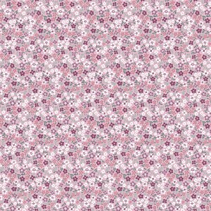 BUDS & BUTTERFLIES, Daisy Delight Mauve by Riley Blake, Fabric Collection, modern fabric, quilt, white main floral fabric, C15356R-MAUVE