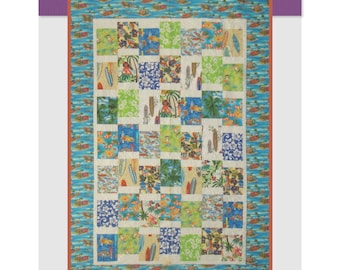 BEACH PARTY ©2010 Modern Quilt Pattern by Nellie J Designs - NJD109 - novelty large block quilt pattern