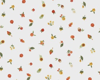 HAPPY FALL Days,  Fall Things by Riley Blake, Fabric Collection, harvest, modern fabric, quilt, white main floral fabric, C16345-CLOUD