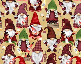 CHARDONNAY WINE GNOMES by Timeless Treasures - CD2026-Chardonnay - Unwind and Uncork