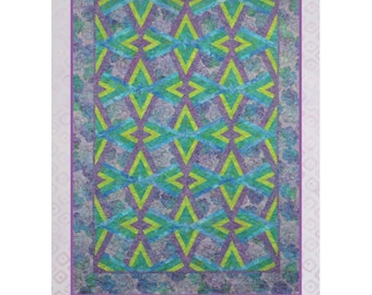 DOUBLE DIAMOND ©2008 Modern Quilt Pattern by Nellie J Designs - NJD101 - double diamond quilt pattern
