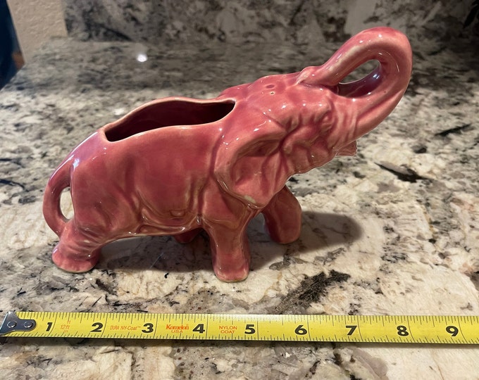 Vintage Mccoy Elephant Planter, Rose Pink Perfect for Succulent Nelson