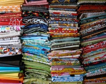 MYSTERY FAT QUARTERS - Set of 10 - Each one different - Surprise Fabric Assortment - Cotton fabric - Quilt Fabric - Unique