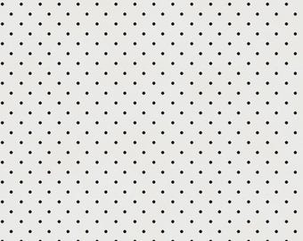 SWISS DOT On White Black by Riley Blake Fabrics, C660R-110BLA, yardage, black and white, cotton quilt fabric.