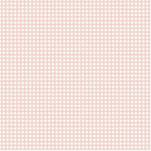 May include: A white background with a repeating pattern of small pink diamonds.