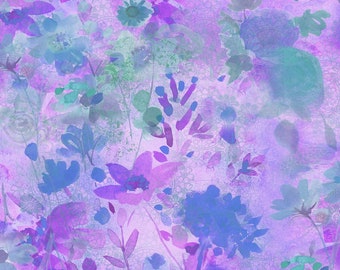 GOOD VIBES Light Purple Floral # Y3119-26, by Clothworks, Sue Zipkin - quilt fabric - cotton yardage, purple, floral, mandala