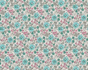 PRECIOUS PETITES, Garden Ash by Riley Blake, Fabric Collection, modern fabric, quilt, white main floral fabric, C15834R-ASH