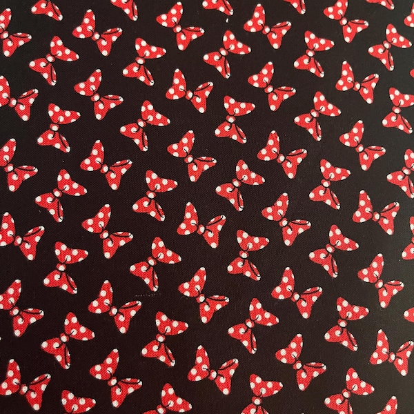 MINNIE MOUSE Bows by Camelot Fabrics #85271009, Disney Quilt Fabric, Yardage, Mouseketeer, Mickey Mouse Club