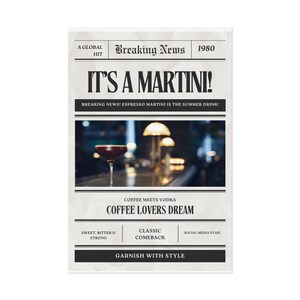 ロールポスター、エスプレッソマティーニポスター、ウォールアート、バーカートの装飾、新聞記事の印刷、アートプリント