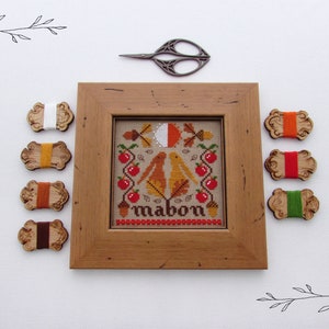 Mabon Cross Stitch Pattern - Wheel of the Year - Pagan Wicca Cross Stitch - Instant Download PDF