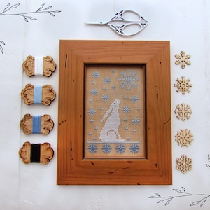 Schnee Hase Kreuzstich Muster - Winter Kreuzstich - Instant Download PDF