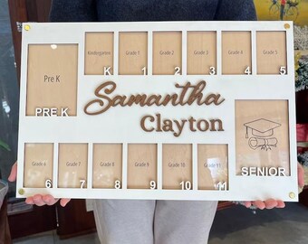 Pre K to Graduation School Picture Frame, Custom Grade School Photo ...