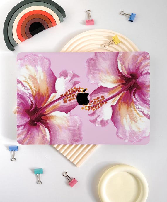 Aesthetic Big Pink Flower Hard Shell Case Cover for MacBook Air 13