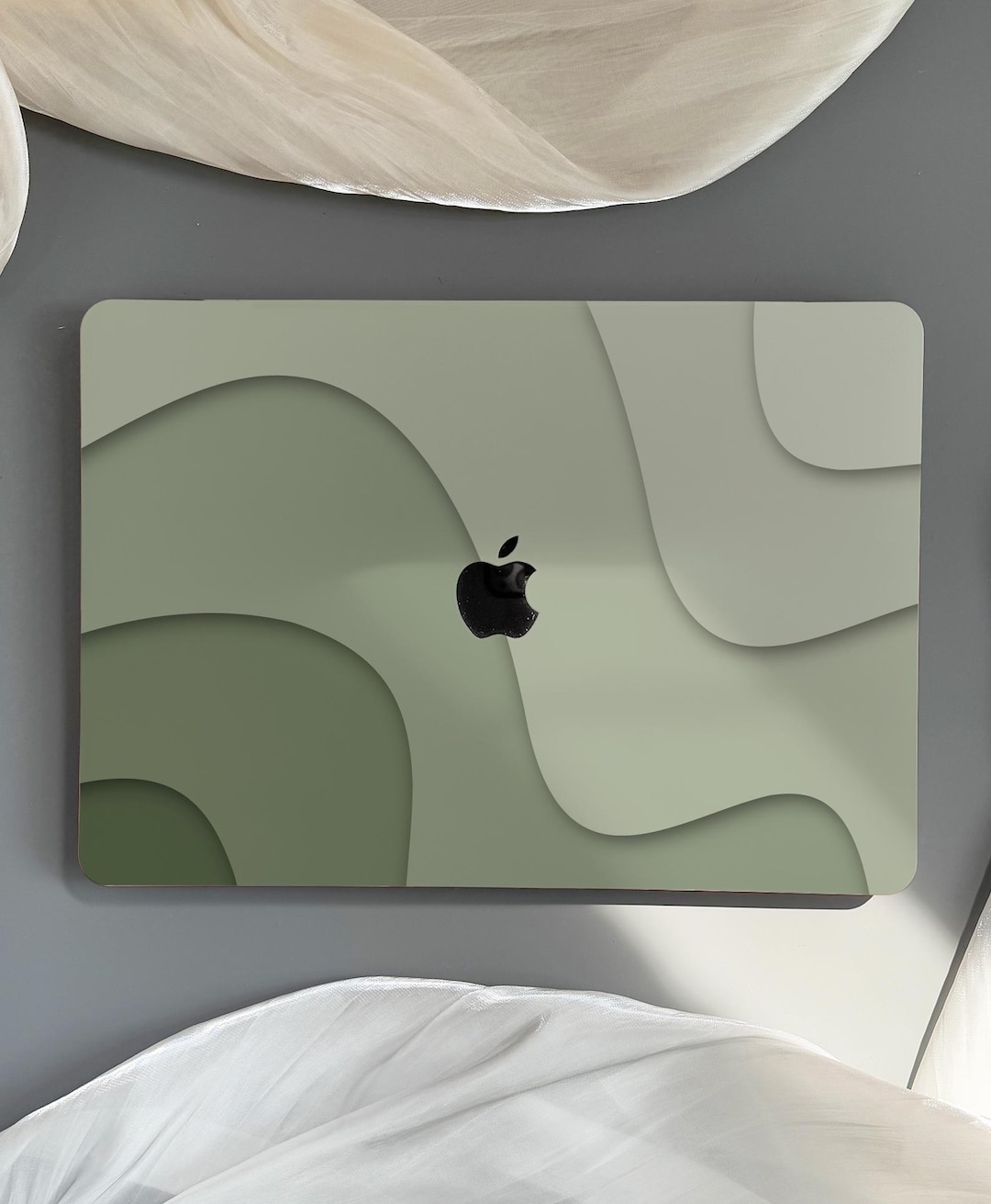Sage Green 3D Wave MacBook Case, Protective Laptop Cover - Etsy