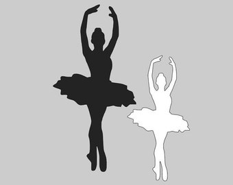 10 Black or White Ballerina Dancer cutouts, dancing Die Cuts, Punches, Decoration, dancer shapes, Paper Cutout,  woman or man silhouettes