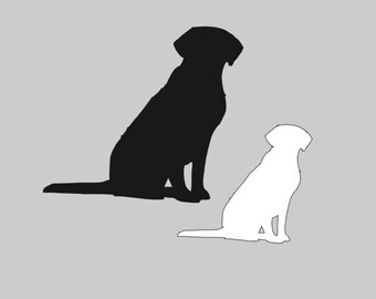 10 Black or White Labrador Retriever cutouts, Dog Silhouette, Black Lab Die Cuts, Punches, Decorations, white black shapes, Paper Cutout