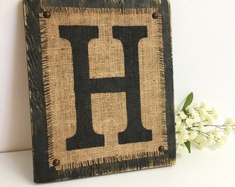 Monogram, Burlap Wall Art, Burlap Sign, Wedding Gift, Engagement Gift, Housewarming Gift, Personalized Sign, Weddings Gifts & Mementos