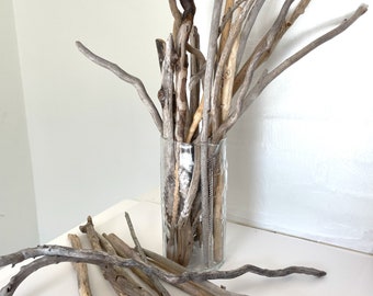 30 pieces, 14" - 22", Lake Superior freshwater driftwood pieces, Driftwood Bundle, Rustic Vase Fillers, Macrame, Beach Craft, wood sticks