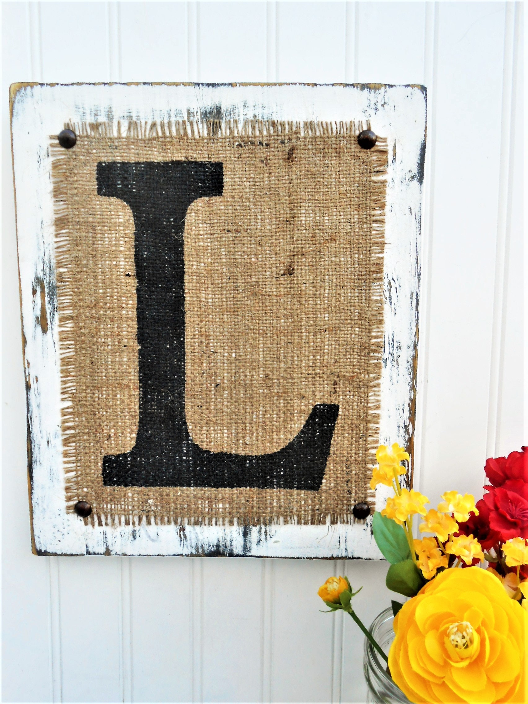 home decorwedding sign BURLAP signs housewarming gifts for new couple custom letter sign letter and color options Letter Monogram Sign