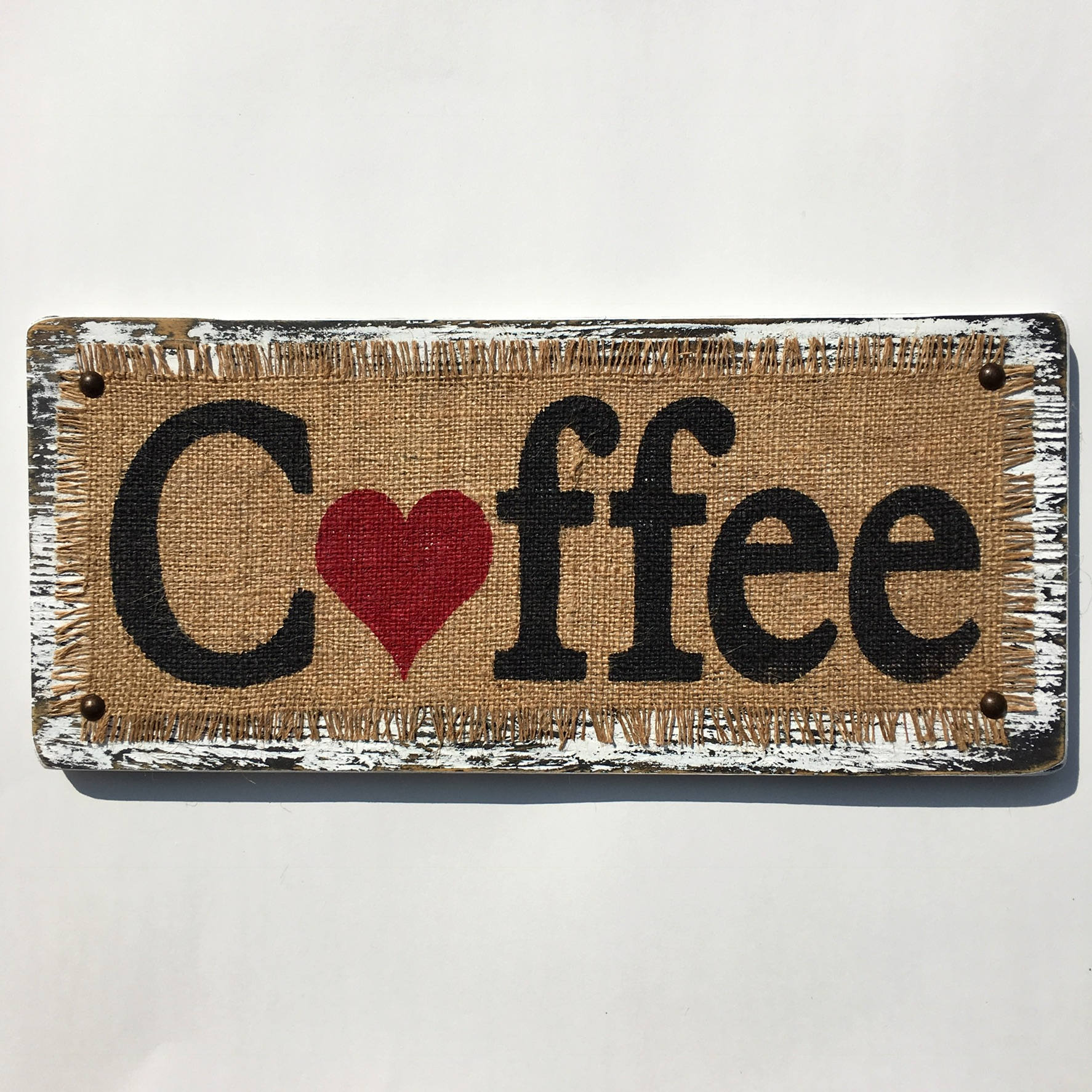 Coffee Sign Coffee Bar Rustic 5x10 Cafe Sign Grunge Burlap Style Background 