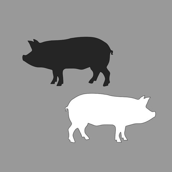 10 Black or White PIG Cutouts Black Pig White Pig Die Cuts - Etsy