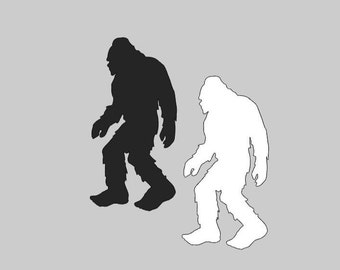 10 Black or White Big Foot cutouts, Sasquatch Die Cuts, Punches, Decoration, Abominable Snowman shapes, Paper Cutout, Big Foot silhouettes