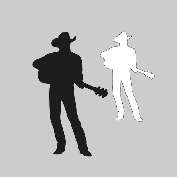 10 Black or White Strait cutouts Cowboy Silhouette Etsy