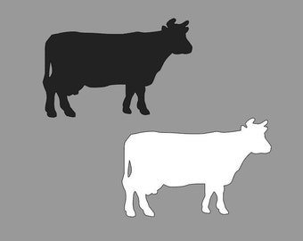 10 découpes de vaches noires ou blanches, coupes de vache blanche de vache noire, poinçons, décorations, forme animale, animal de ferme, découpe en forme de papier, silhouette