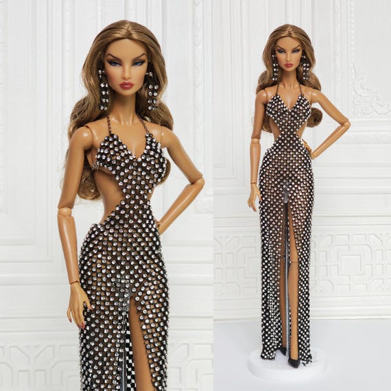 knee length dresses for ladies Crystal Dress  Doll Fashion