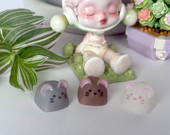 Handmade Mouse Keycap: Kawaii Artisan Resin Keycap for MX Keyboards