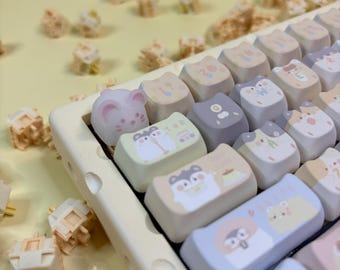 White Mouse Artisan Keycap: Kawaii Mechanical Keyboard Accessory