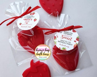Strawberry Soap Favors: Berry First Birthday, Baby Shower
