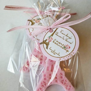 Eiffel Tower Soap Shower Favors, Paris Party Favors, Eiffel Tower Soap Favors, Paris Baby Shower Favors, French Party Favors, pink sparkle