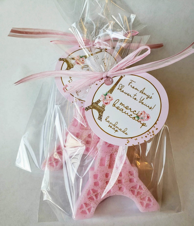 Eiffel Tower Soap Shower Favors, Paris Party Favors, Eiffel Tower Soap Favors, Paris Baby Shower Favors, French Party Favors, pink sparkle