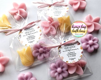 Wildflower Soap Favors: Daisy, Tulip, Plumeria - Baby Shower, Birthday