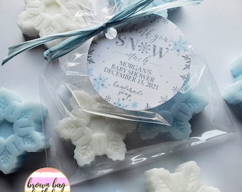 Snowflake Soap Favors: Winter Wonderland Baby Shower