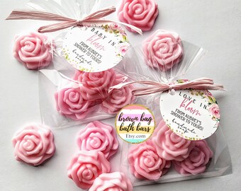Rose Shaped Soap Favors, Baby Shower, Bridal Tea, Blush Pink Handmade Soap