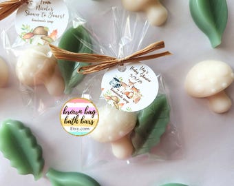 Mushroom Leaves Soap Favors: Woodland Baby Shower