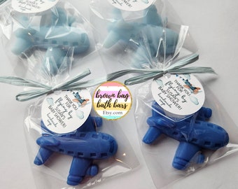 Airplane Soap Baby Shower Favors: Flying By Adventure Awaits Theme