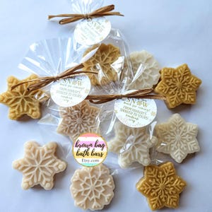 Boho Snowflake Soap Favors: Beige & Gold, Lavender Vanilla Scent